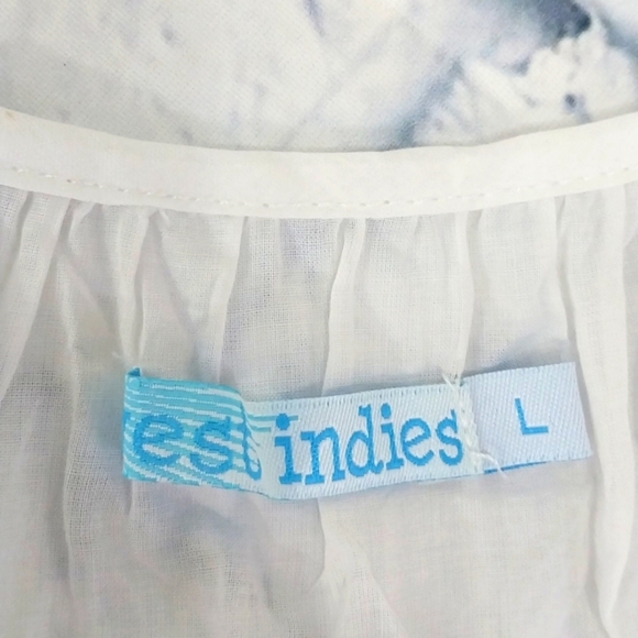 NWT West Indies Vacation Tunic Dress Crinkled Fabric Sz L - Picture 7 of 7